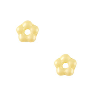 Czech kralen bloem 5mm Lemon yellow