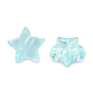 Acryl kralen ster Transparent turquoise blue