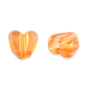 Acryl kralen hart Transparent orange
