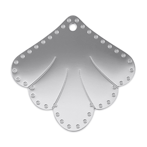 Roestvrij stalen (RVS) Stainless steel bedels tussenstuk schelp Silver