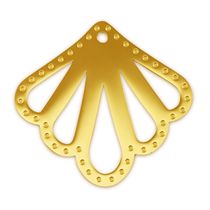 Roestvrij stalen (RVS) Stainless steel bedels tussenstuk schelp Gold