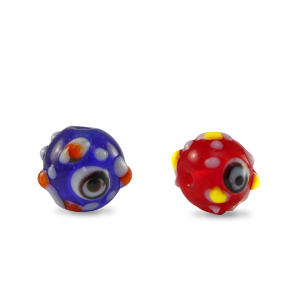 Handgeschilderde glaskralen dots Multicolour