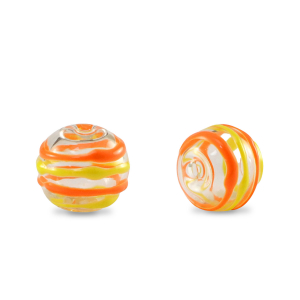 Handgeschilderde glaskralen 8mm Transparent-yellow orange