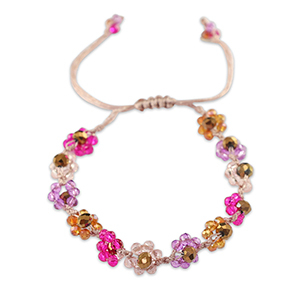 Top facet enkelbandjes bloem Multicolour-topaz brown