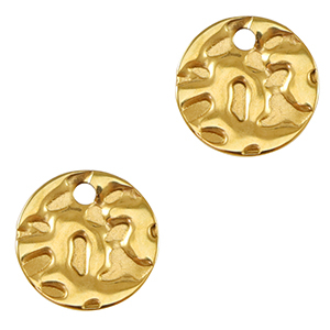 Roestvrij stalen (RVS) Stainless steel bedels 10mm Gold