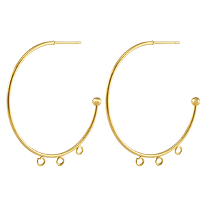 Roestvrij stalen (RVS) Stainless steel oorbellen / oorstekers creolen Gold