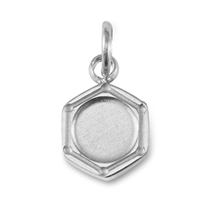 Birthstones bedel met setting Stainless Steel (RVS) voor SS16 flat back Silver