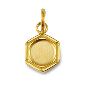 Birthstones bedel met setting Stainless Steel (RVS) voor SS16 flat back Gold