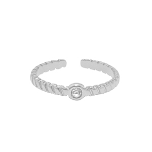 Roestvrij stalen (RVS) Stainless steel ringen crystal Zilver