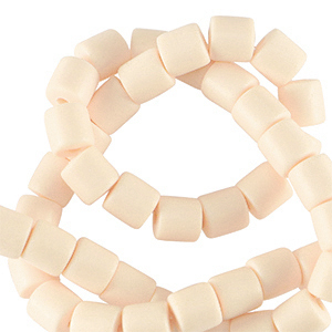 Polymeer kralen 6mm Cream pink