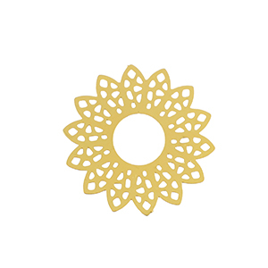 Roestvrij stalen (RVS) Stainless steel bedels bohemian bloem Gold