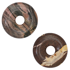 Natuursteen hangers jaspis donut 20mm Mauve-black