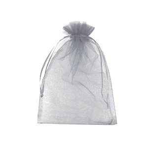 Sieraad zakje organza 10x12cm Light grey