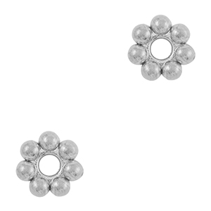 Roestvrij stalen (RVS) Stainless steel kralen spacer Bali ring 6mm Silver