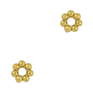 Roestvrij stalen (RVS) Stainless steel kralen spacer Bali ring 4mm Gold