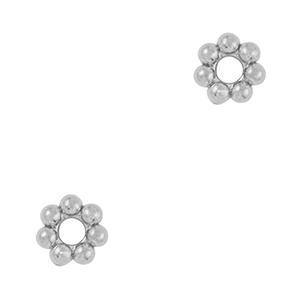 Roestvrij stalen (RVS) Stainless steel kralen spacer Bali ring 4mm Silver