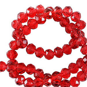 Top Facet kralen 4x3mm disc Candy red