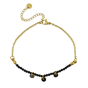 Roestvrij stalen (RVS) Stainless steel armbanden Gold-black