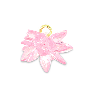 Zirkonia bedels bloem Pink
