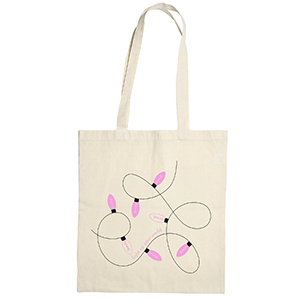 Katoenen tas "Light up your world" Ecru beige