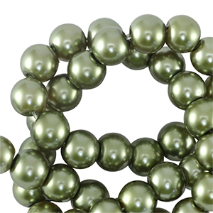 Glasparels 8mm Dark lime green