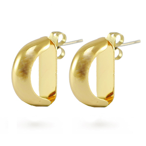 Brass TQ metaal oorstekers Goud