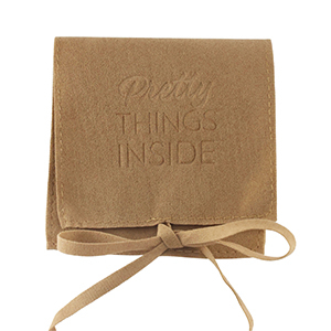 Sieraad zakje "Pretty things inside" Sierra brown