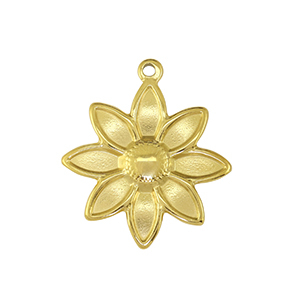 Roestvrij stalen (RVS) Stainless steel bedel bloem Gold