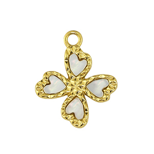Roestvrij stalen (RVS) Stainless steel bedel bloem Gold