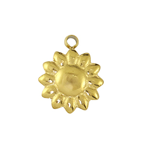 Roestvrij stalen (RVS) Stainless steel bedel bloem Gold