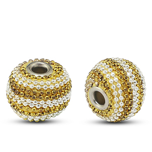 Bohemian kralen Gold-off white