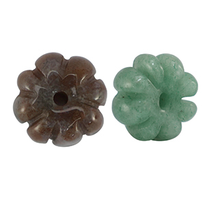 Natuursteen kralen agaat bloem Multicolour green orange