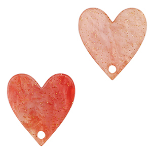 Resin hangers hart Coral red