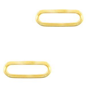 Roestvrij stalen (RVS) Stainless steel bedels/tussenstuk oval Goud