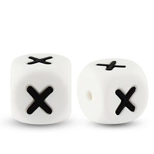 Letterkralen van siliconen  X White-black