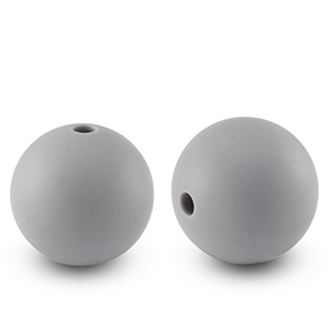 Siliconen kralen 15mm rond Grey