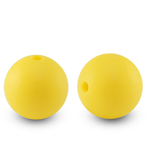 Siliconen kralen 15mm rond Yellow