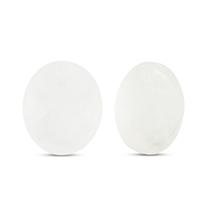 Natuursteen bedels glas ovaal White