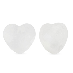 Natuursteen bedels glas hart White