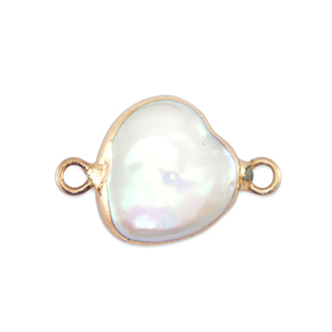 BQ Zoetwaterparels tussenstuk rond Gold-Natural white