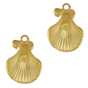 Roestvrij stalen (RVS) Stainless steel bedel schelp Gold