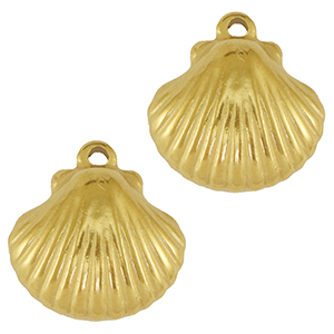 Roestvrij stalen (RVS) Stainless steel bedel schelp Gold