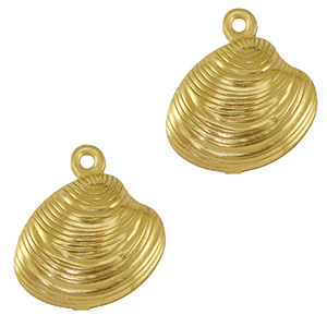 Roestvrij stalen (RVS) Stainless steel bedel schelp Gold