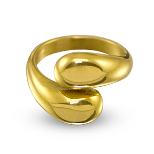 Roestvrij stalen (RVS) Stainless steel ringen druppels Gold