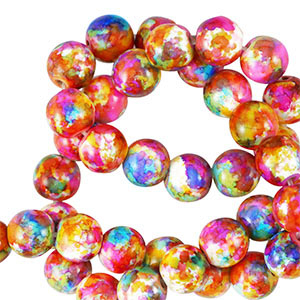 Kralen keramiek 6mm Multicolor