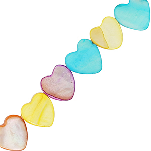 Schelp kralen hart Multicolour