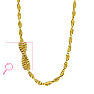 Roestvrij stalen (RVS) Stainless steel kettingen twisted Gold