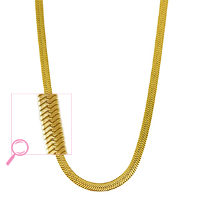 Roestvrij stalen (RVS) Stainless steel kettingen snake Gold
