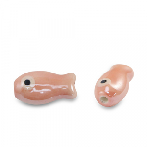 Keramiek kralen vis Pink