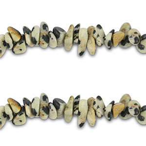 Chip stone kralen dalmatian stone Greige-black